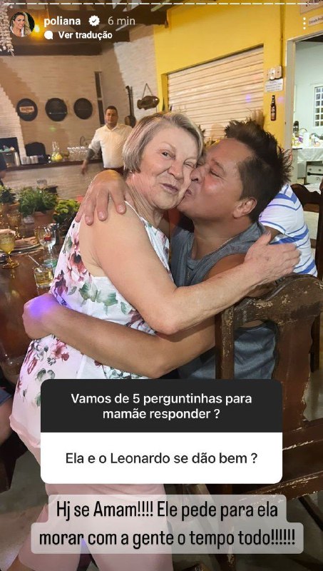 Leonardo e a mãe de Poliana Rocha (Foto: Reprodução/ Instagram)