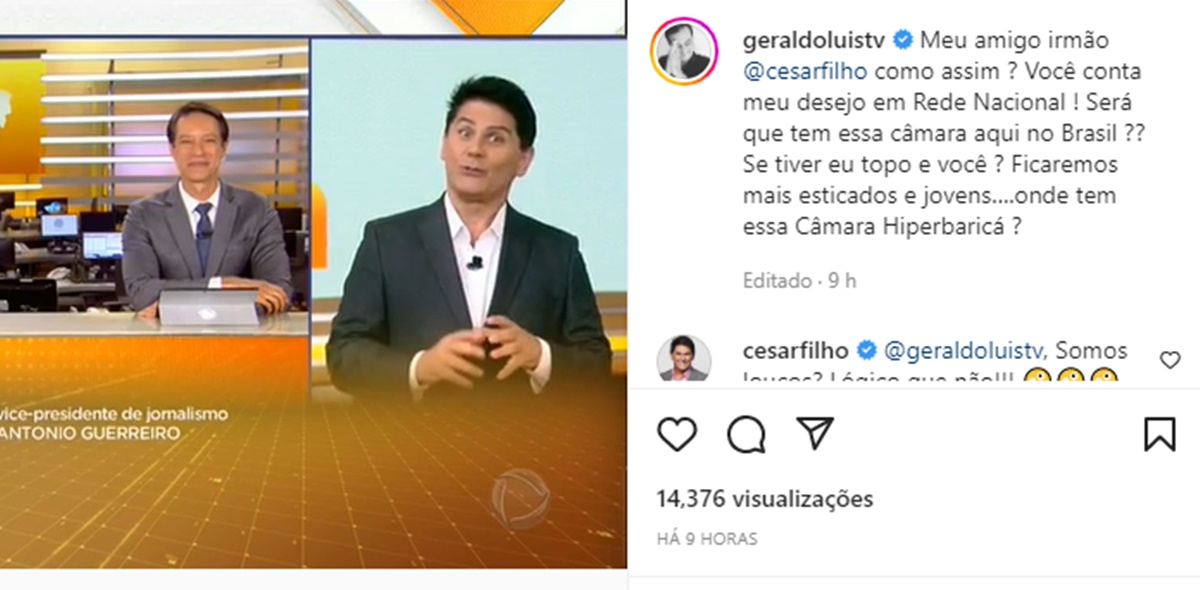 César Filho confessa que ele e Geraldo Luís já quiseram estar em uma câmara hiperbárica 