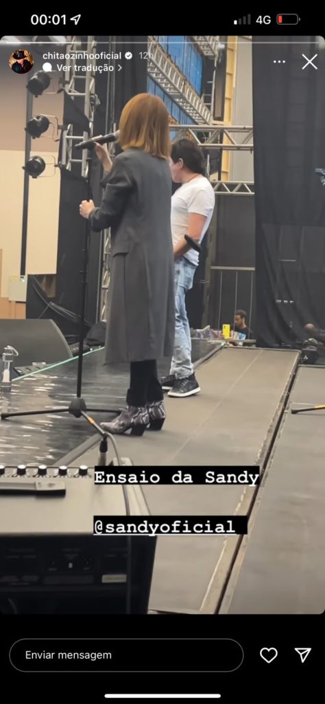 Chitãozinho expõe bastidores de show ao lado de Xororó e Sandy (Reprodução) 