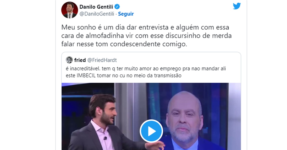 Danilo Gentili detona jornalista da CNN Brasil após comentário sobre palavra racista 