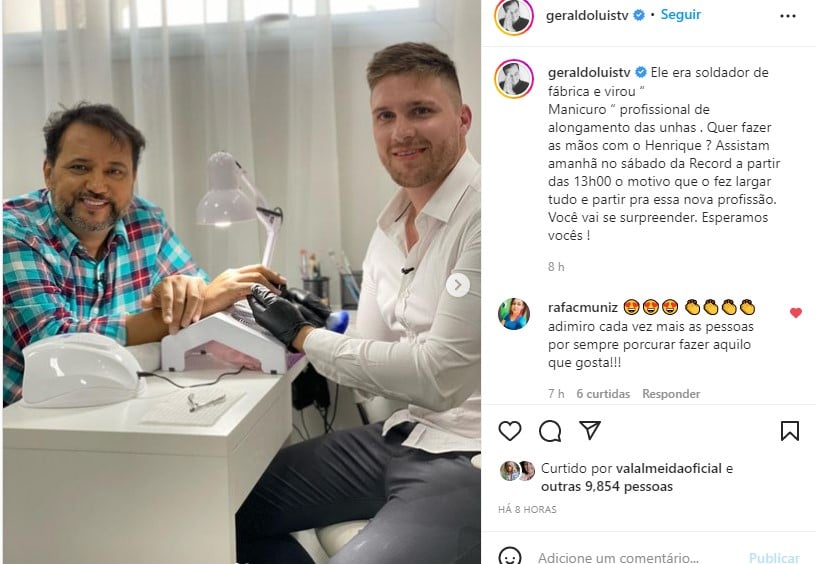 Publicação de Geraldo Luís no Instagram - Foto: Reprodução