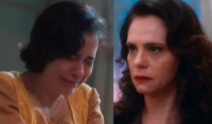 Heloísa (Paloma Duarte) cairá no choro ao confessar traição a Violeta (Malu Galli) na novela Além da Ilusão (Foto: Reprodução / Globo)