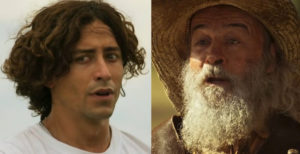 O Velho do Rio (Osmar Prado) perderá sua calma habitual ao ser traído por Jove (Jesuíta Barbosa) em Pantanal (Foto: Reprodução / Globo)