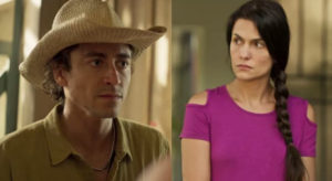 Jove (Jesuíta Barbosa) brigará com Juma (Alanis Guillen) e Zefa (Paula Barbosa) será expulsa de casa nos próimos capítulos de Pantanal (Foto: Reprodução / Globo)