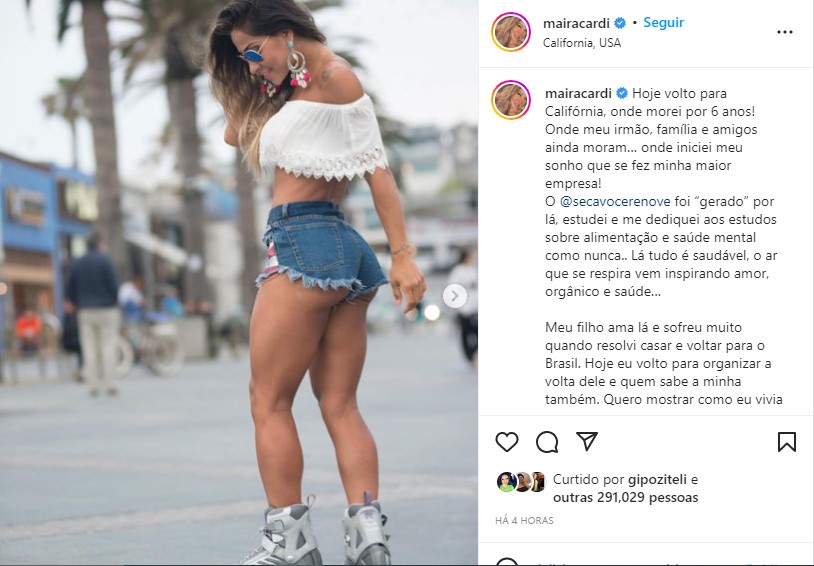 Maíra Cardi anuncia que está saindo do Brasil - Foto: Reprodução