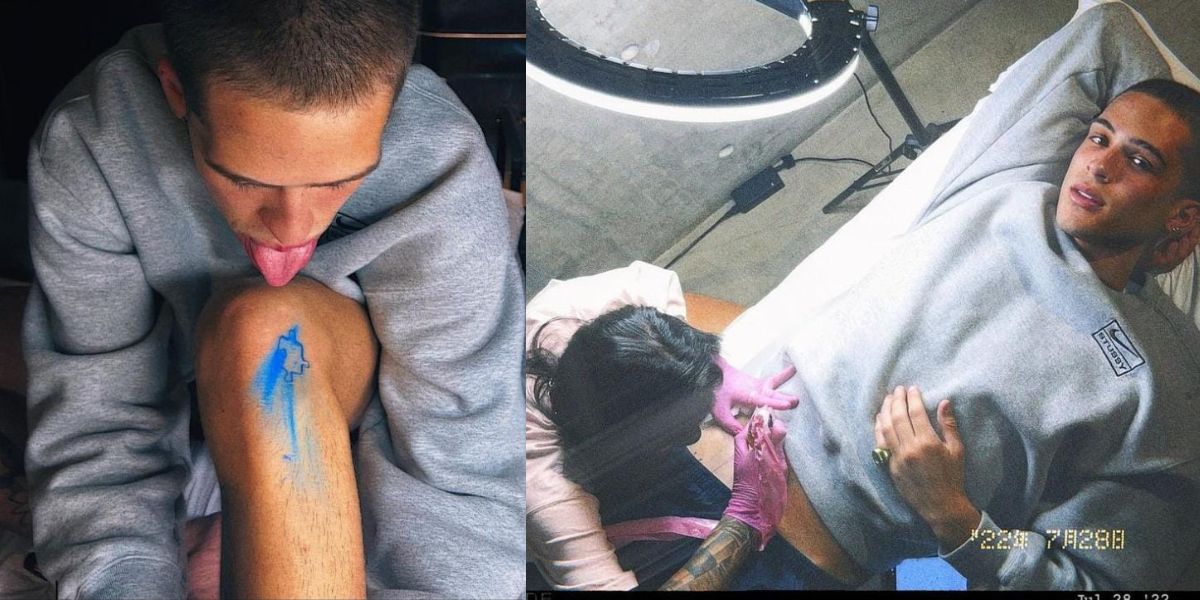 João Guilherme posta foto fazendo tatuagens (Foto: Instagram)