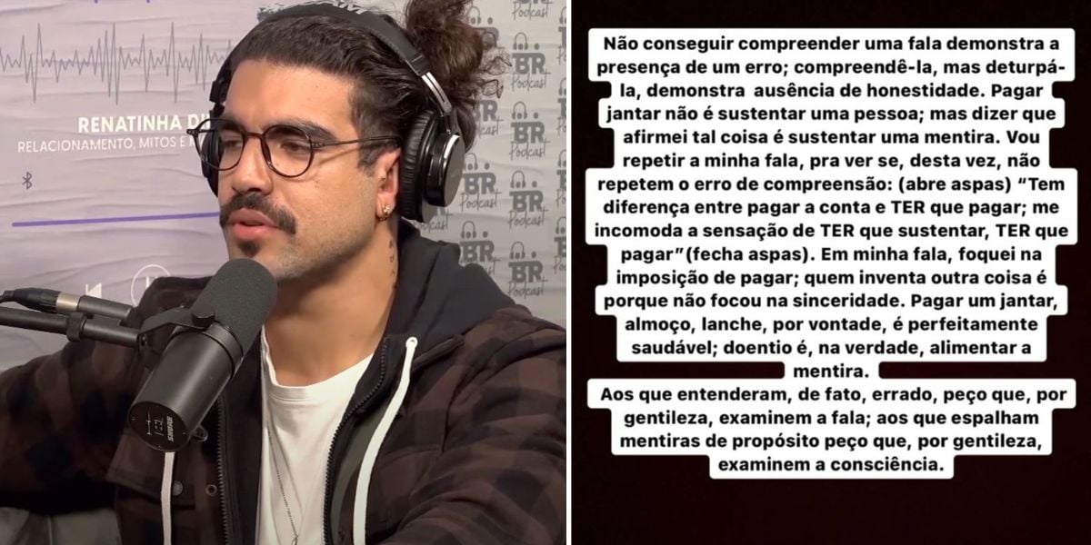 Caio Castro faz textão no Instagram (Reprodução: Montagem TV Foco)