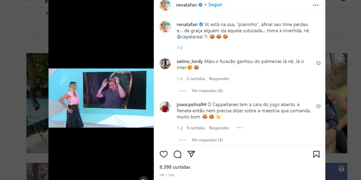 "Você quer falar?", Renata Fan bate-boca com comentarista do Jogo Aberto e ele sai do ar: "Aqui não"