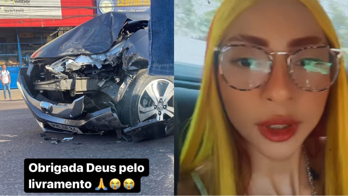 A influencer Ruivinha de Marte expõe acidente de carro grave e vai às lágrimas 