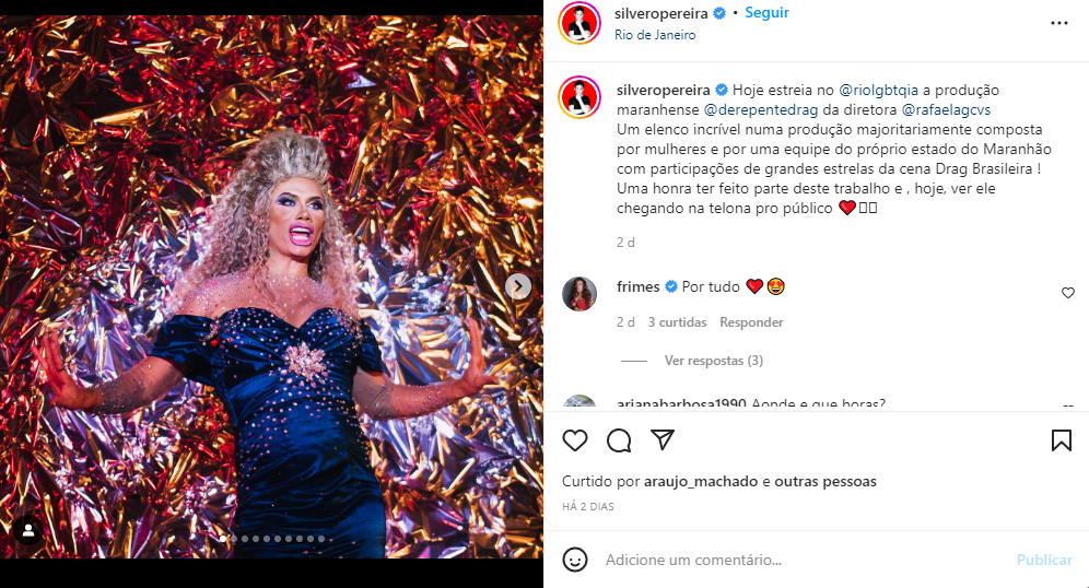 Silvero Pereira surgiu montado como drag queen (Foto: Instagram) 