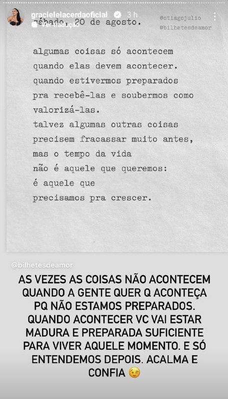 Graciele Lacerda deixou mensagem enigmática e alerta aos seguidores (Foto: Reprodução/ Instagram(