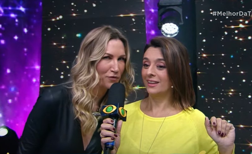 Catia Fonseca entrevistou Anne Lotterman nos estúdios do Faustão na Bnad