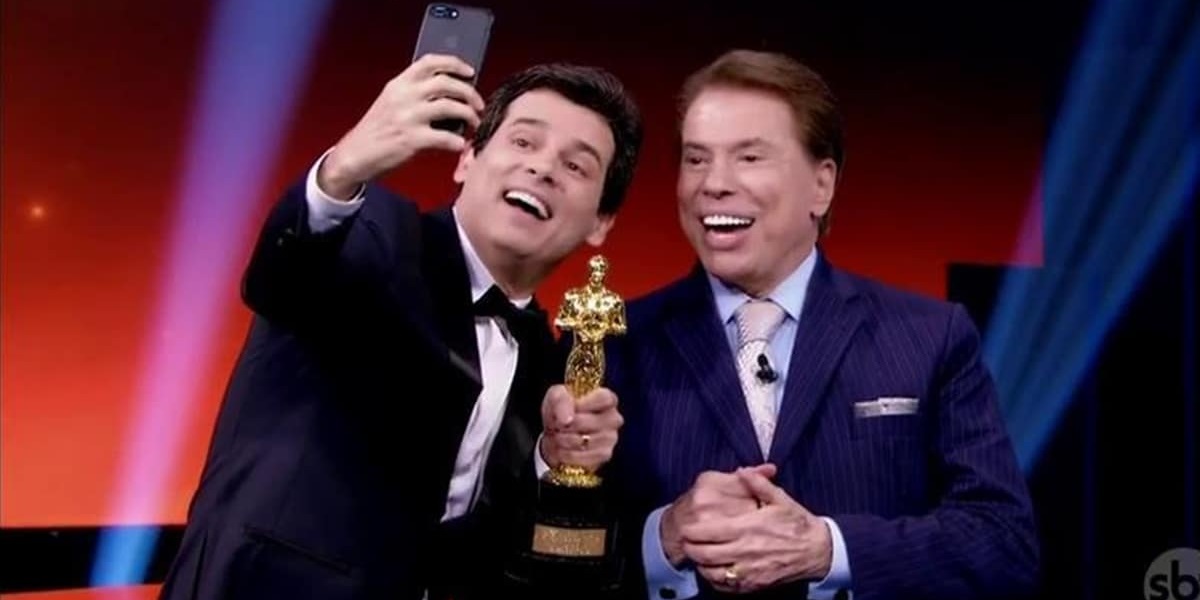 Celso Portiolli ao lado de Silvio Santos (Foto: Divulgação)