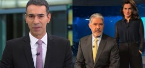 César Tralli anunciou o início da tradicional sabatina com os candidatos à presidência no Jornal Nacional- Foto: Montagem/TV Foco