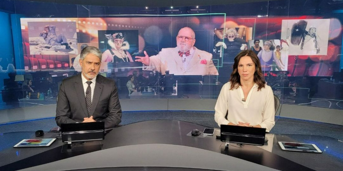 William Bonner e Ana Paula Araújo prestaram homenagem a Jô Soares no "Jornal Nacional" (Foto: Reprodução/Instagram)