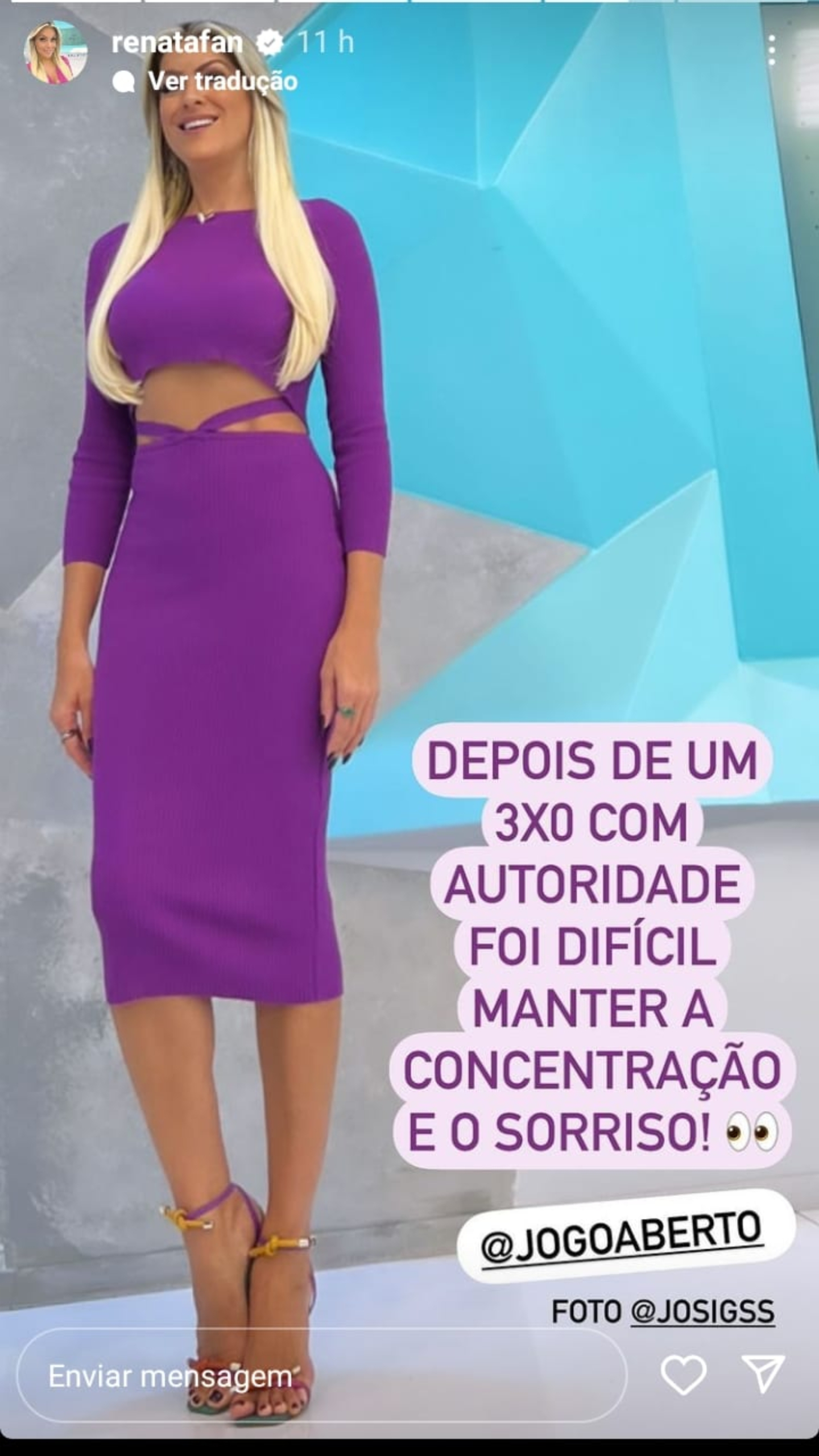 Publicação de Renata Fan (Imagem: Reprodução)