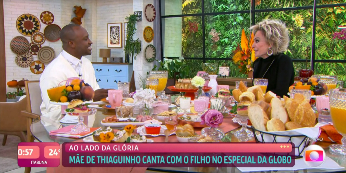 Thiaguinho e Ana Maria Braga no "Mais Você" (Foto: Reprodução/TV Globo)