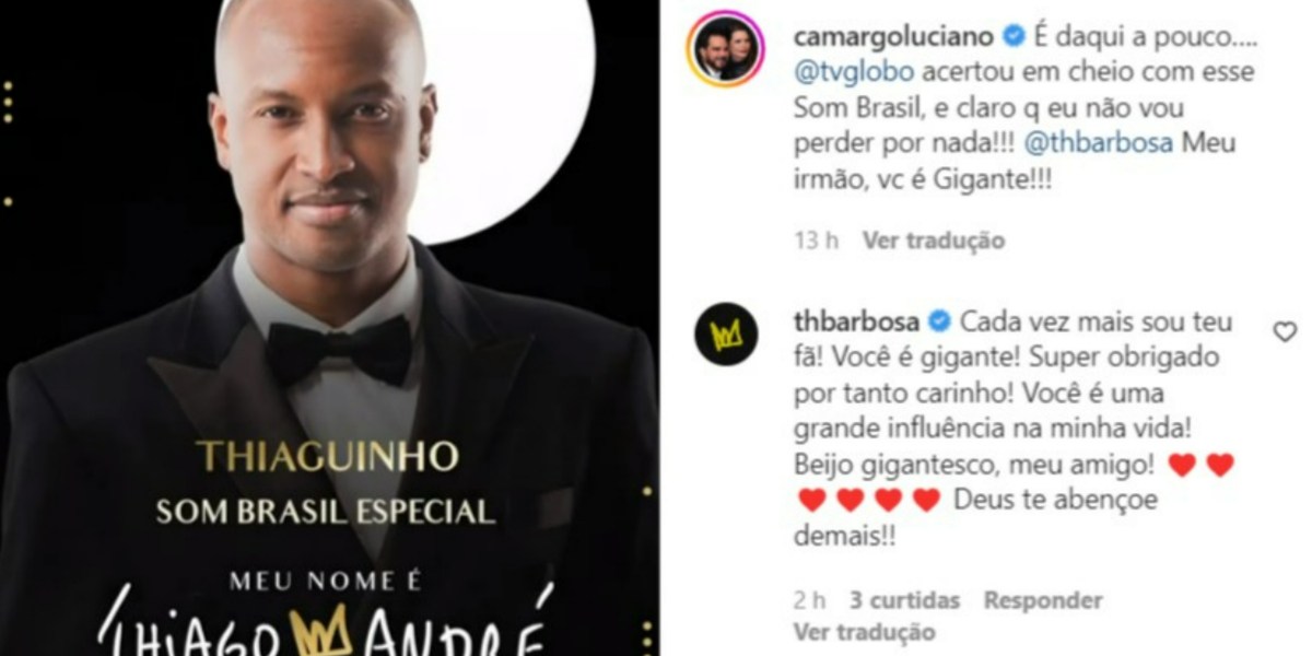 Thiaguinho ganhou recado de Luciano Camargo (Foto: Reprodução/Instagram)