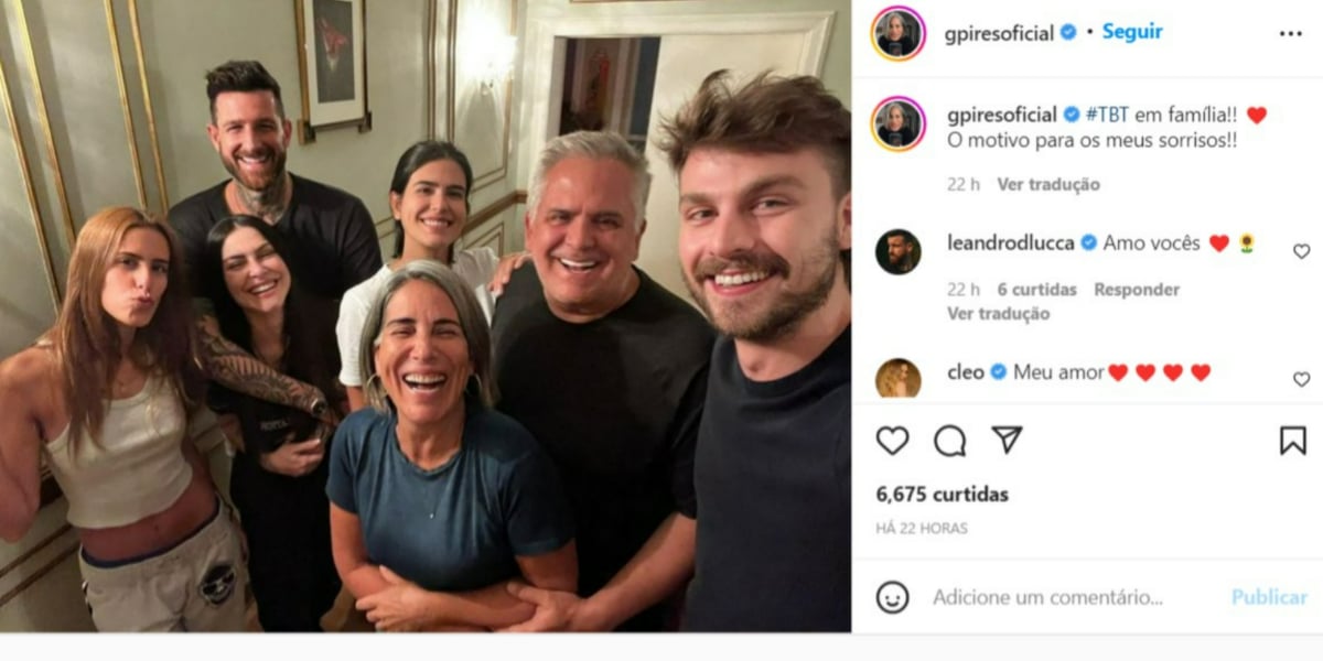 Gloria Pires com Orlando Morais e a família (Foto: Reprodução/Instagram)