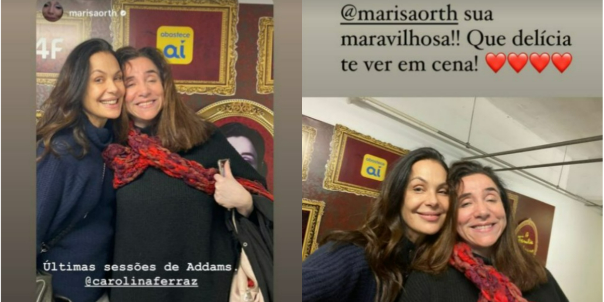 Carolina Ferraz encontrou Marisa Orth (Foto: Reprodução/Instagram)