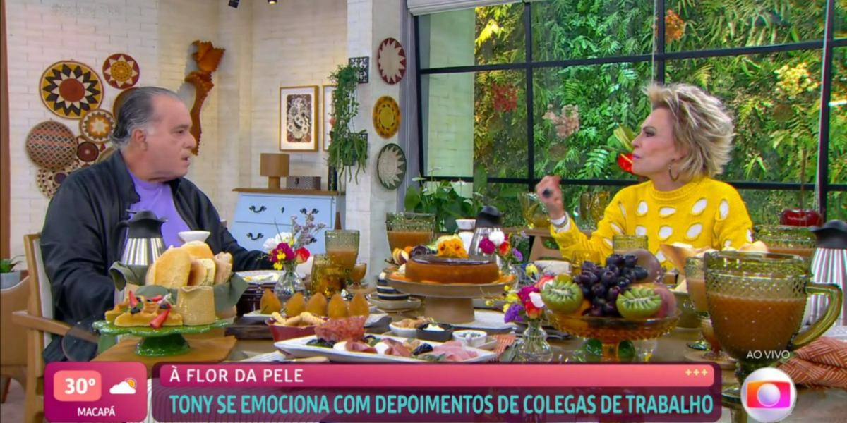 Tony Ramos e Ana Maria Braga no "Mais Você" (Foto: Reprodução/TV Globo)