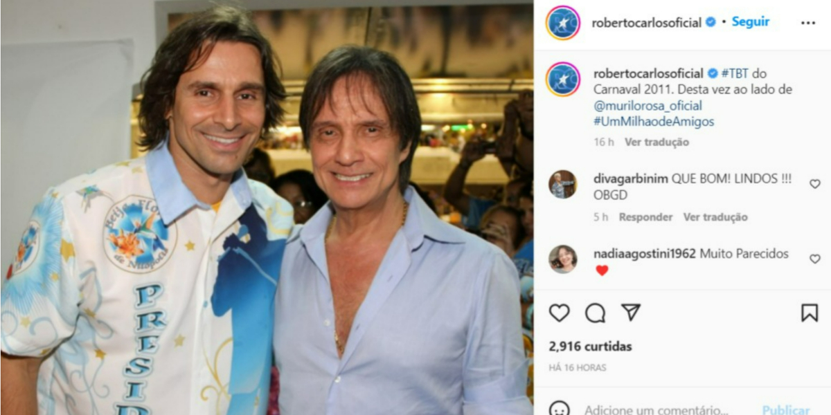 Murilo Rosa e Roberto Carlos (Foto: Reprodução/Instagram)