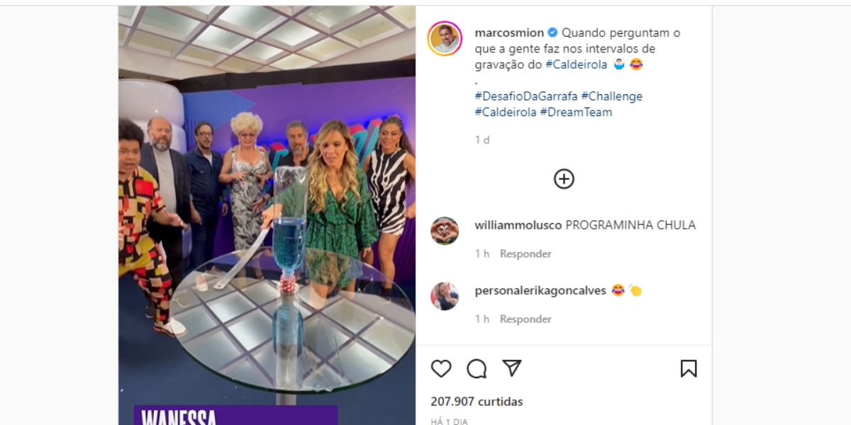 Desafio da garrafa Wanessa no Caldeirão