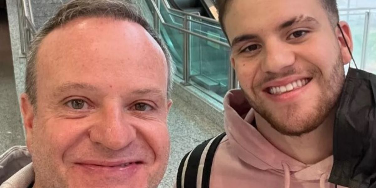 Ex-Piloto Rubens Barrichello viaja com filho e beleza do rapaz chama atenção -Foto: Reprodução Instagram