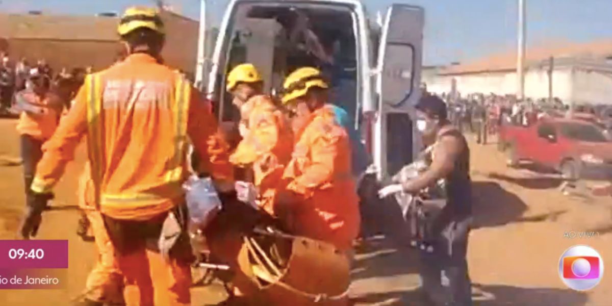 Patrícia Poeta mostra imagens ao vivo de criança socorrida (Reprodução) 