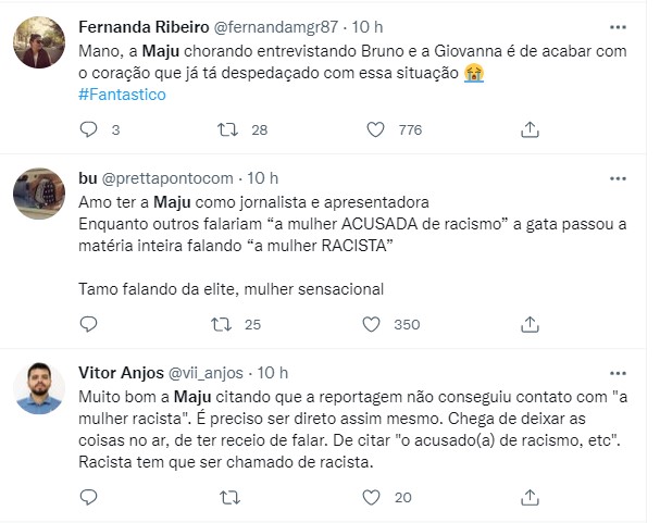 Maju Coutinho foi exaltada nas redes sociais