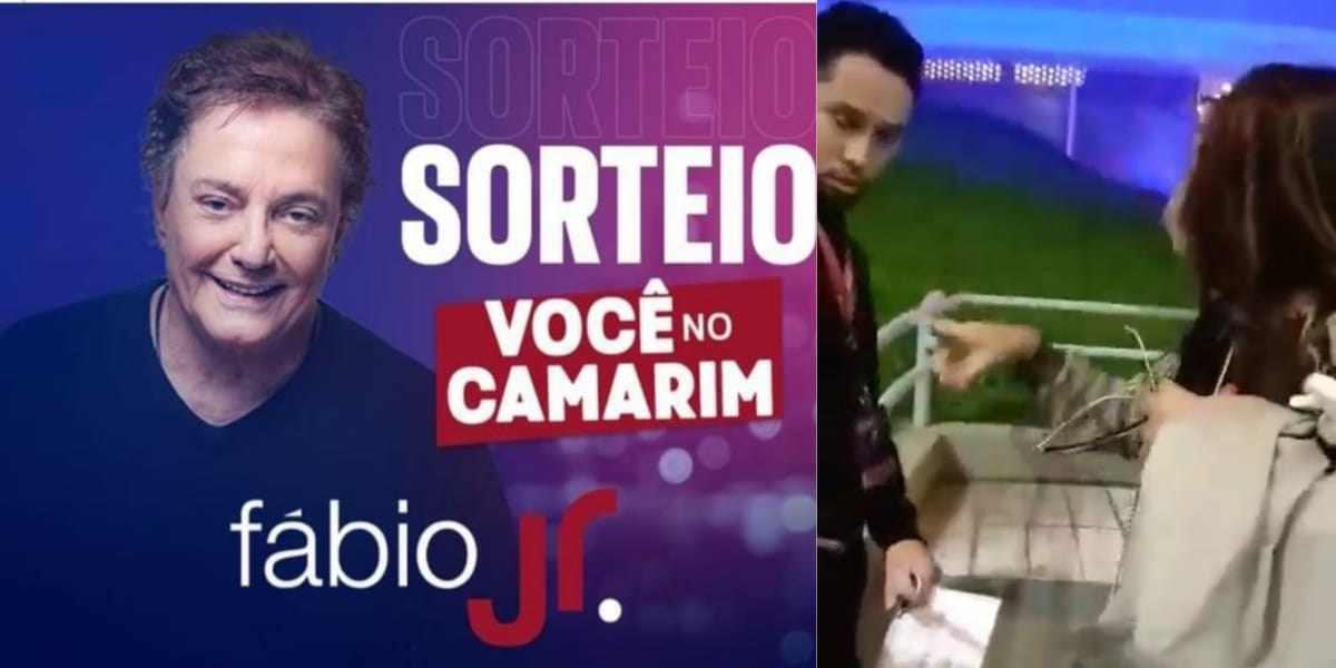 Sorteio para show de Fábio Júnior e discussão das vencedoras com a produção (Reprodução: Montagem TV Foco)