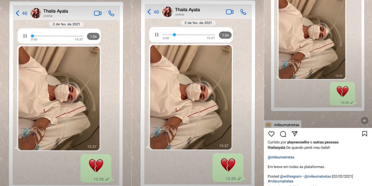 Thaila Ayala contou para uma amiga o que estava passando após perda do filho (Reprodução: Instagram)