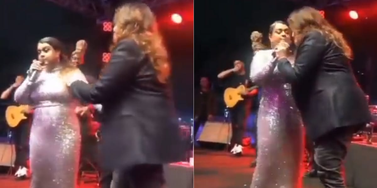 Preta Gil chama Ana Carolina ao palco e revela que tomou fora da cantora (Reprodução: Montagem TV Foco)