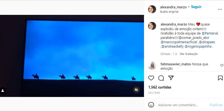 Filha de Claudio Marzo se emociona com homenagem (Foto: Reprodução/Instagram)