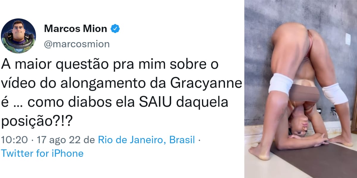 Marcos Mion ficou surpreso com a elasticidade de Gracyanne Barbosa (Reprodução: Montagem TV Foco)