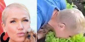 Xuxa aparece comendo folhas do chão, e Angélica intervém (Reprodução: Montagem TV Foco)