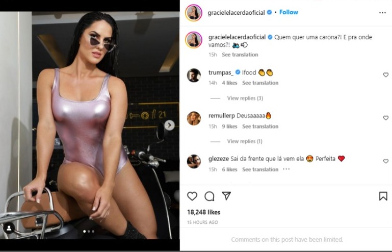 Graciele Lacerda exibe corpão nas redes sociais (Foto: Reprodução/Instagram)