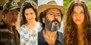 Tenório, Maria Bruaca, José Leôncio e Juma, em Pantanal (Reprodução: Montagem TV foco)