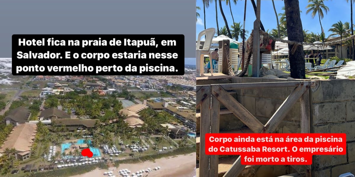 Stories de Luiz Bacci contando detalhes do crime no hotel da Bahia (Reprodução: Instagram)