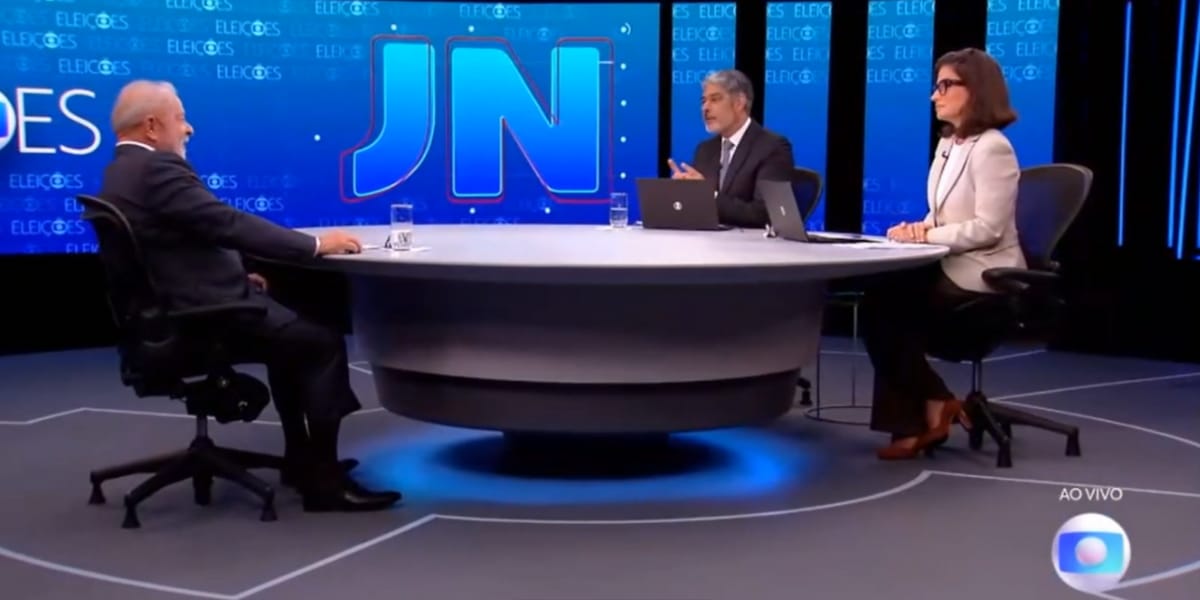 Lula e William Bonner em debate no Jornal Nacional (Reprodução: Globo)