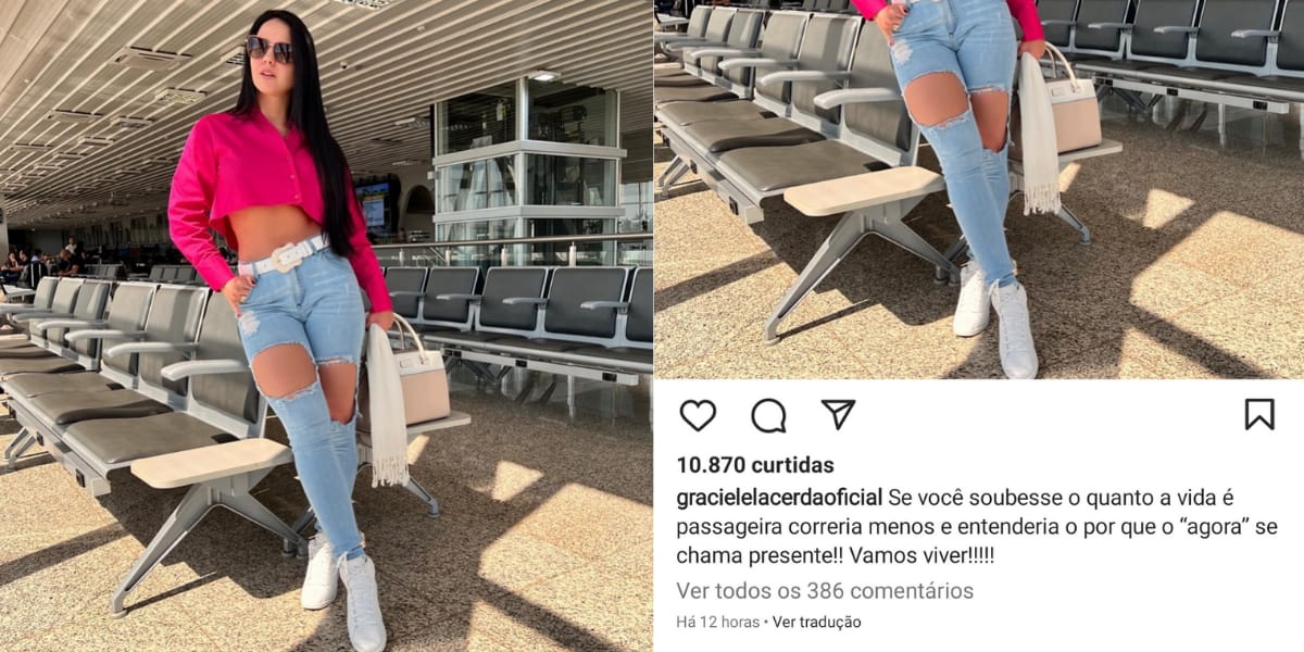 Graciele Lacerda deixa mensagem impactante  em suas redes sociais (Reprodução: Instagram)