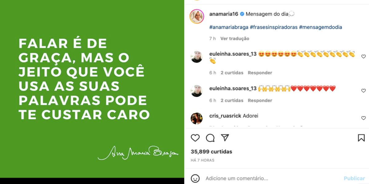 Ana Maria faz desabafo enigmático nas redes sociais (Reprodução) 