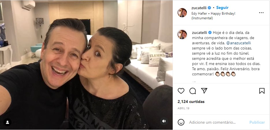 Celso Zucatelli se declara a esposa, Ana Cláudia - Foto: Reprodução