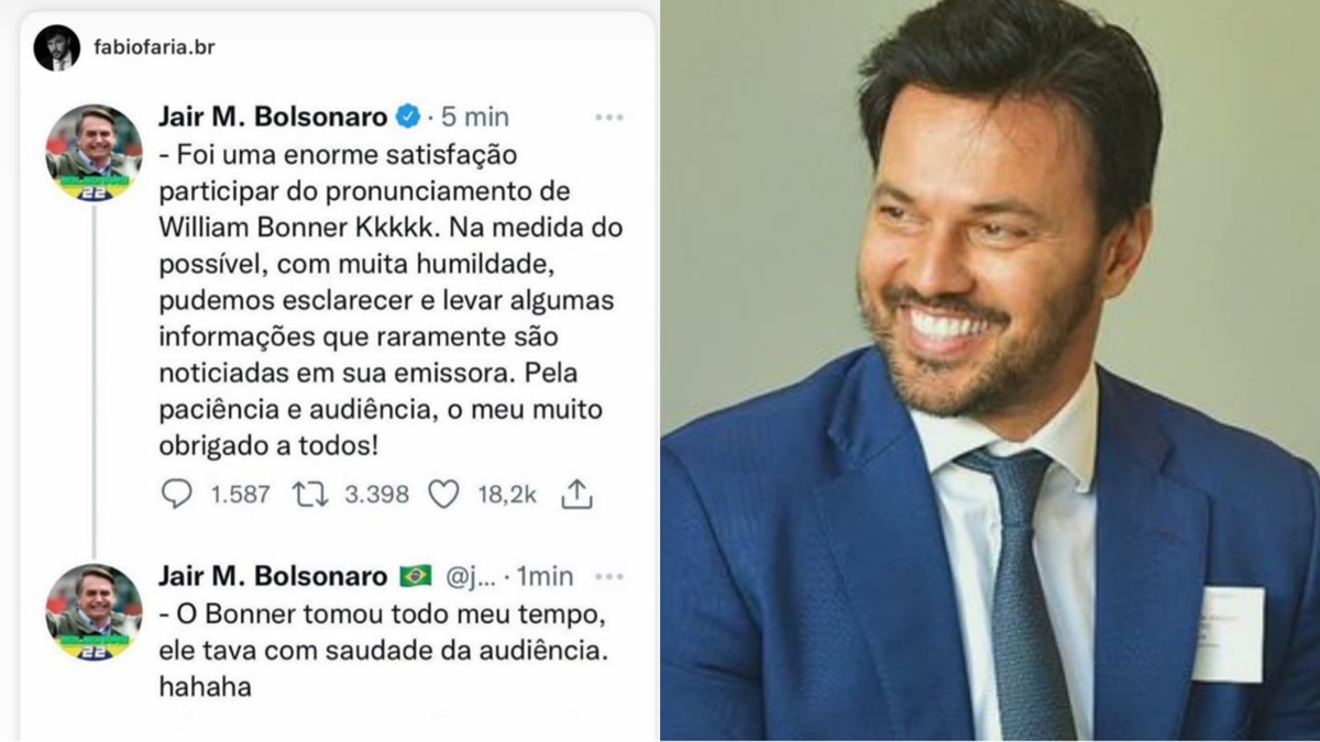 O Ministro Fábio Faria, marido de Patrícia Abravanel, compartilha prints de Bolsonaro atacando Bonner