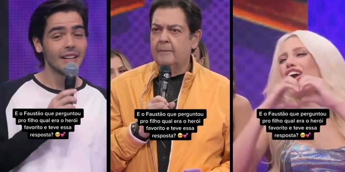 Faustão brinca com João Guilherme e recebe melhor resposta (Foto: Reprodução/YouTube/Montagem)