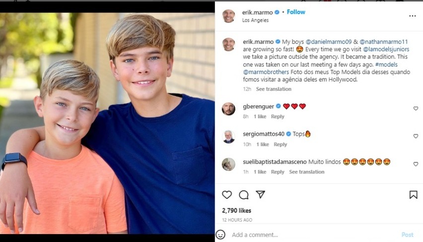 Erik Marmo se derrete pelo filhos nas redes sociais (Foto: Reprodução/Instagram)