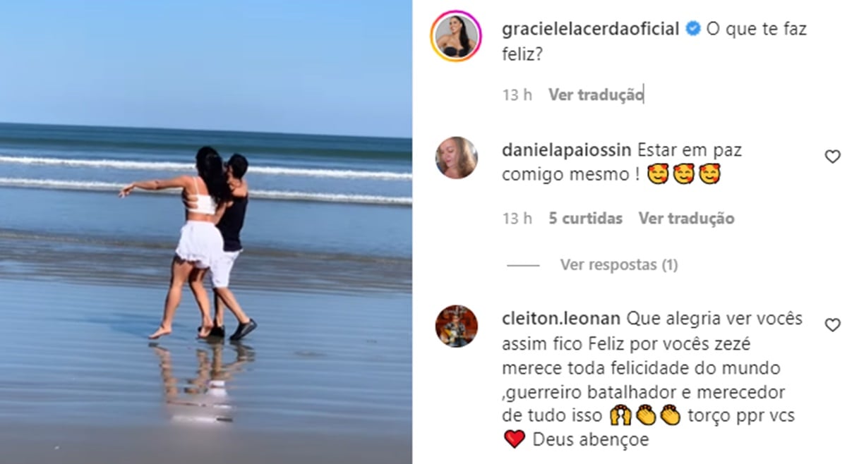 Graciele Lacerda publica vídeo com montagem de momentos ao lado de Zezé Di Camargo e áudio surpreende 