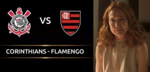 O SBT assustou a Globo com o clássico entre Corinthians e Flamengo pela Libertadores nesta terça-feira (02) e derrubou o ibope de Pantanal, onde Irma (Camila Morgado) descobriu que está grávida (Foto: Reprodução / Globo)