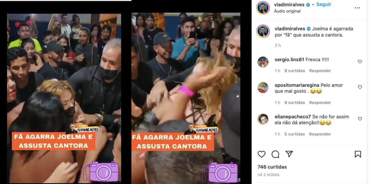 Joelma é atacada por fã (Reprodução) 