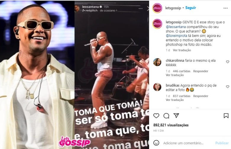 Léo Santana exibe volumão em show (Foto: Reprodução/Instagram)